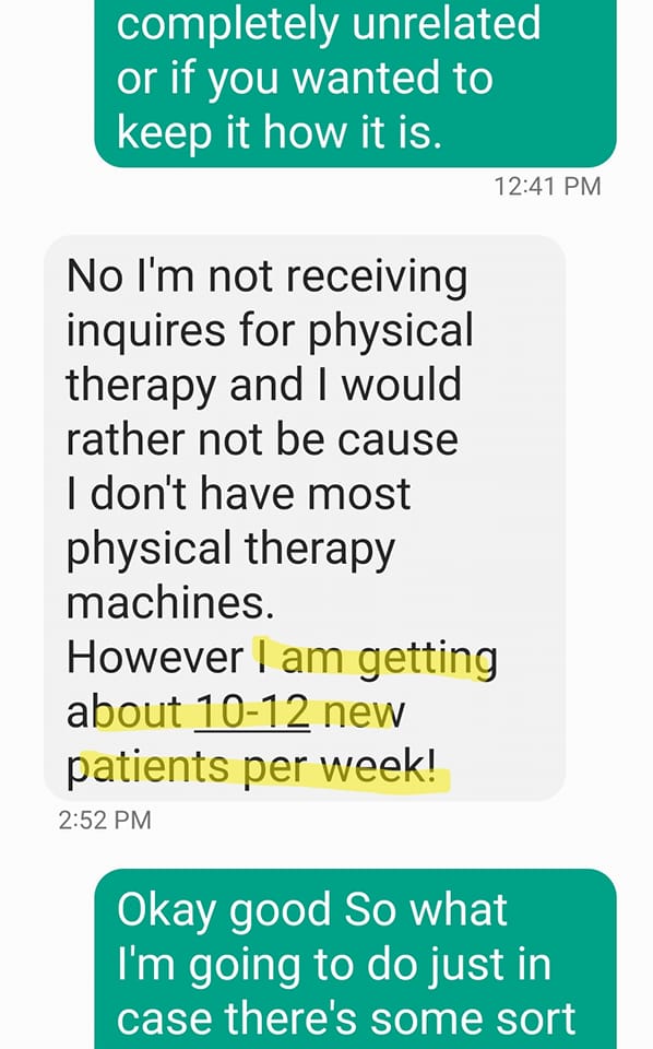 10 to 20 new patients per week