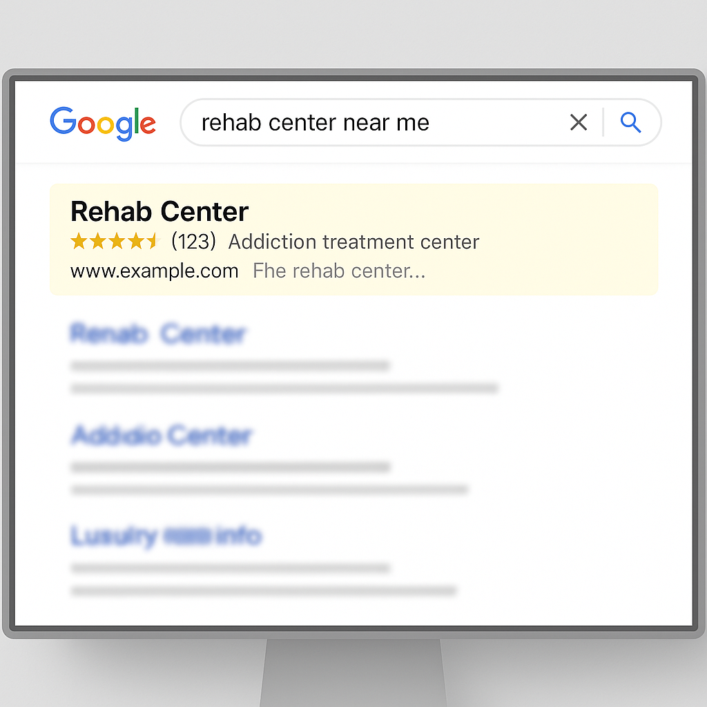 Rehab Center SEO Google Results